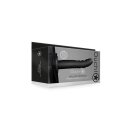 Shots Ouch! Strukturierter gebogener hohler Strap-On schwarz 20 cm