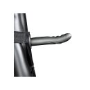 Shots Ouch! Textured Curved Hollow Strap-On gray 20 cm