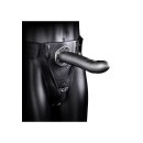 Shots Ouch! Textured Curved Hollow Strap-On gray 20 cm