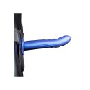 Shots Ouch! Textured Curved Hollow Strap-On blue 20 cm
