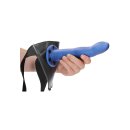 Shots Ouch! Curved Hollow Strap-On blue 20 cm