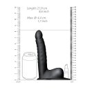 Shots Ouch! Ribbed hollow strap-on with testicles black 21 cm