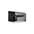 Shots Ouch! Ribbed hollow strap-on with testicles black 21 cm