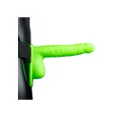 Ribbed Hollow Strap-on with Balls - 8 / 21 cm - Glow in...