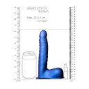 Shots Ouch! Gerippter hohler Strap-On mit Hoden blau 21 cm