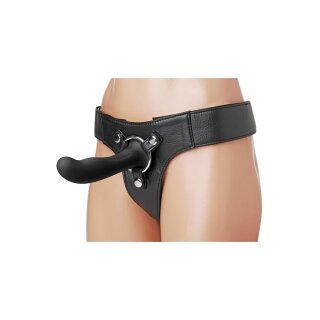 Strap U Heart On Silikon Dildo schwarz 14,5 cm