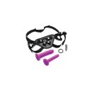 Strap U Vibrierende G-Punkt Saugnapf Dildos Set mit Harness pink