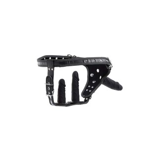 Strict Harness with Double Penetration Strap-On