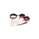 6 Piece Burgundy Bondage Set Burgundy Cuffs, Collar,...