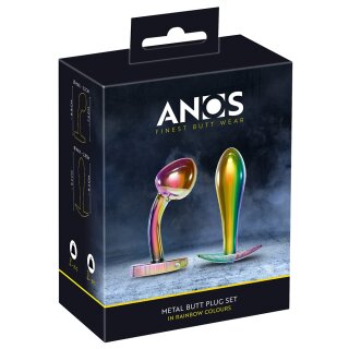 Anos Metal Butt Plug Set Rainbow