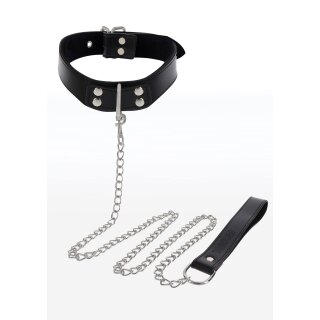 Elegant Collar and Chain Leash Black