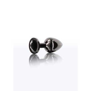 Taboom Aluminium Anal Plug mit Strassstein S schwarz 2,7 cm