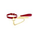 Taboom O-Ring Halsband und Kettenleine rot, gold