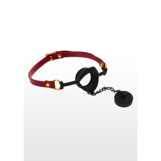 Taboom Kinky Knebel mit Stöpsel rot, schwarz