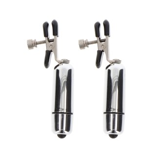 Taboom adjustable vibration nipple clamps silver