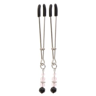Taboom nipple clamps with beads silver, black
