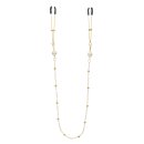 Taboom nipple clamps with deluxe pearl chain gold, white