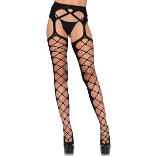 Diamond Net Opaque Stockings Black OS