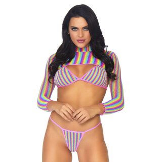 Rainbow Top, String & Crop Top Multicolor OS