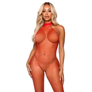 Racer Neck Bodystocking Red OS
