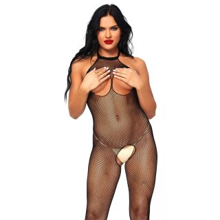 Fishnet Halter Bodystocking Black OS
