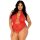 Backless & Crotchless Teddy Red XL/2XL