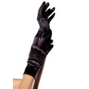 Wrist Length Satin Gloves Black OS