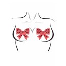 Rhinestone Bow Nipple Jewels Red