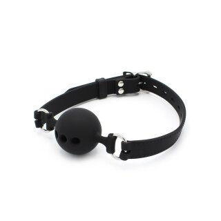 Silicone Ball Gag with Holes Black