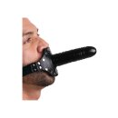 Strict ride me! Mouth gag leather black