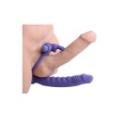 Frisky double penetration ring with clitoris vibration purple