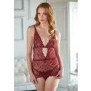 Lace Chemise with G-String - Burgundy - S/M