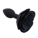 Black Rose Silicone Anal Plug - 3 cm