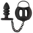 Black Velvets Ball cage with Anal Plug