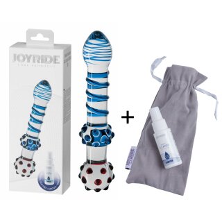 JOYRIDE Premium GlassiX Set 13 transparent, blau, rot 19,5 cm
