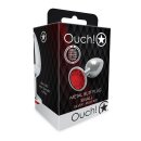 Shots Ouch! Runder Edelstein Anal Plug Silber Rubinrot klein 2,7 cm