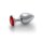 Shots Ouch! Runder Edelstein Anal Plug Silber Rubinrot mittel 3,4 cm