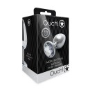 Shots Ouch! Runder Edelstein Anal Plug Silber mittel 3,4 cm