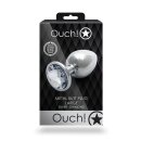 Shots Ouch! Runder Edelstein Anal Plug Silber groß 4 cm