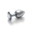 Shots Ouch! Runder Edelstein Anal Plug Silber groß 4 cm
