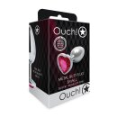 Shots Ouch! Heart Gemstone Anal Plug Silver Pink small 2.7 cm