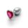 Shots Ouch! Heart Gemstone Anal Plug Silver Pink small 2.7 cm