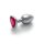 Shots Ouch! Heart Gemstone Anal Plug Silver Pink small 2.7 cm