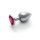 Shots Ouch! Heart Gemstone Anal Plug Silver Pink medium 3,4 cm