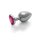 Shots Ouch! Herz Edelstein Anal Plug Silber Rosa groß 4 cm