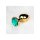 Shots Ouch! Round gemstone anal plug gold emerald green small 2.7 cm