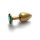Shots Ouch! Round gemstone anal plug gold emerald green small 2.7 cm