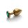 Shots Ouch! Runder Edelstein Analplug Gold Smaragdgrün mittel 3,4 cm