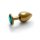 Shots Ouch! Round gemstone anal plug gold emerald green large 4 cm