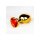 Shots Ouch! Heart gemstone anal plug gold ruby red small 2.7 cm
